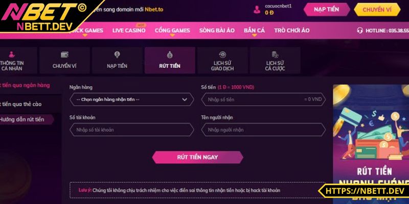 Rút Tiền NBET - Chi Tiết Từng Bước Để Anh Em Mang Tiền Về 7 Chọn phương thức chuyển vốn về phù hợp